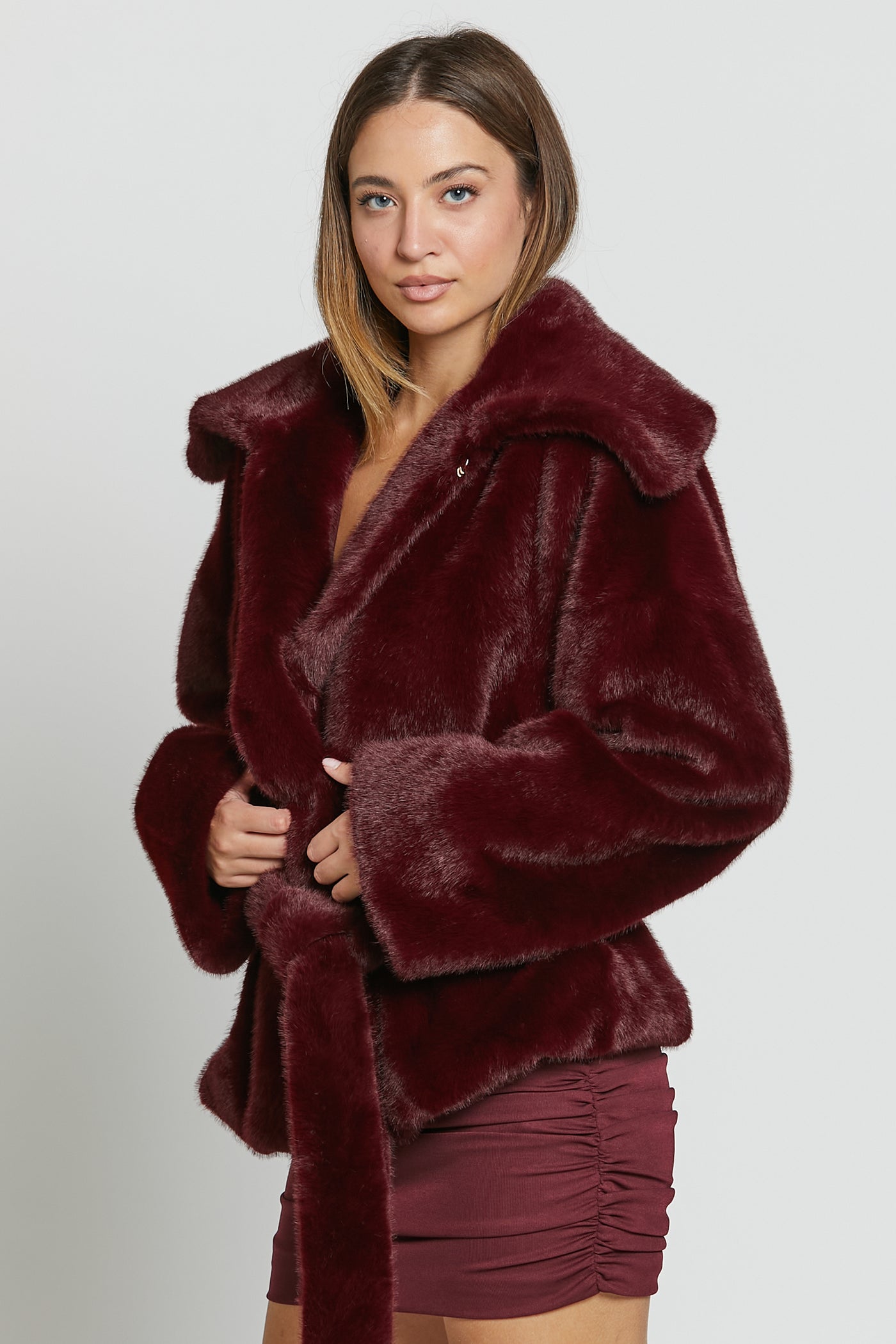 St Moritz Eco Fur Bordeaux