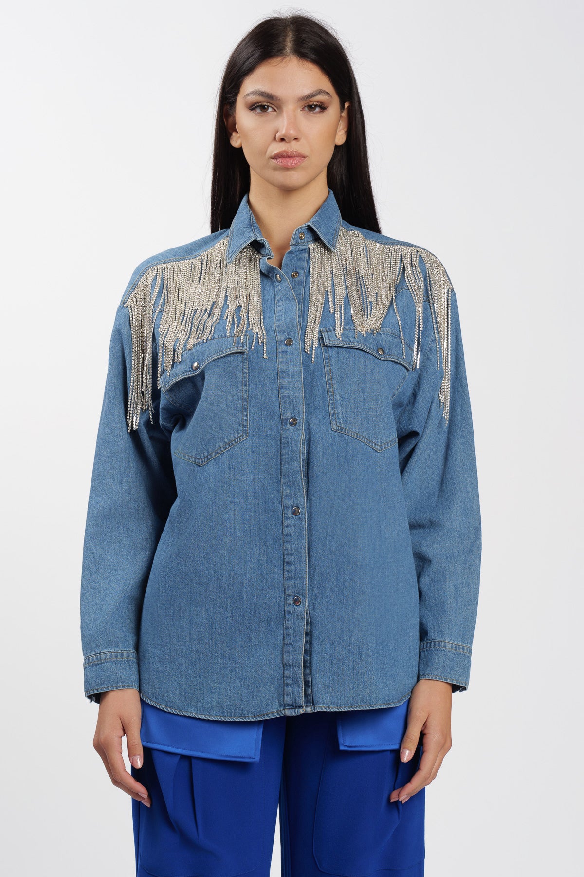 Camicia Denim con Applicazioni