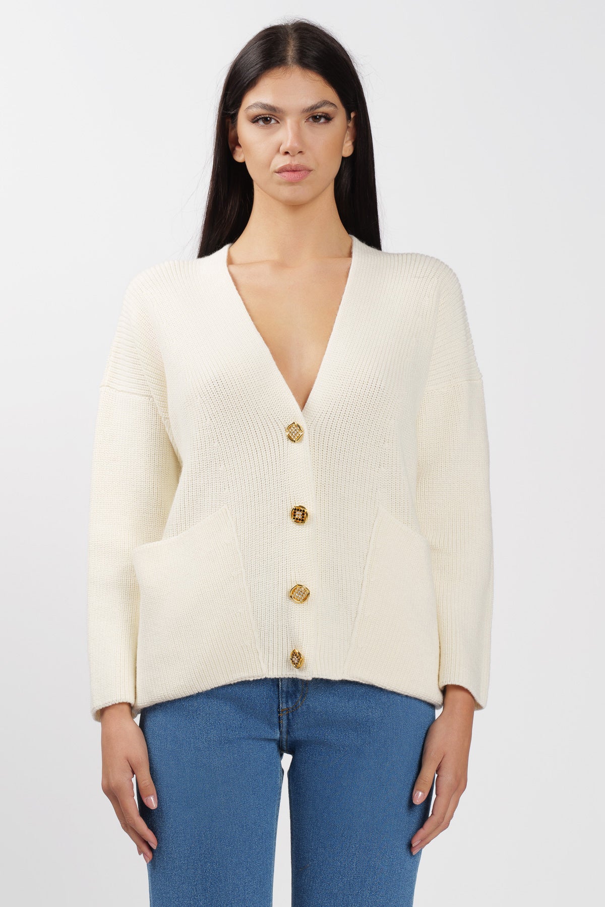 Wool Cardigan Gioiello Milk