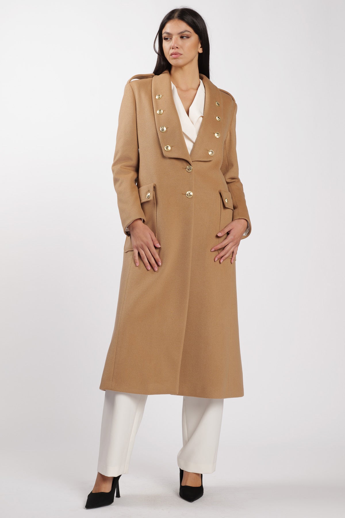 Cappotto Bavero Camel