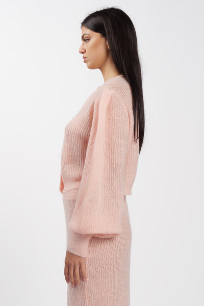 Cardigan Crop Rosa