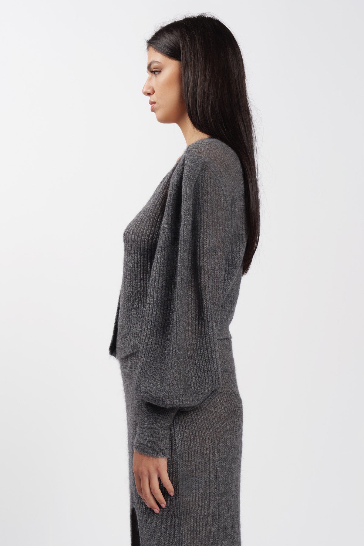 Cardigan Crop Grigio