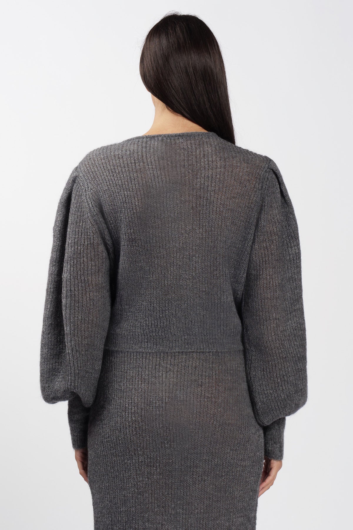 Cardigan Crop Grigio