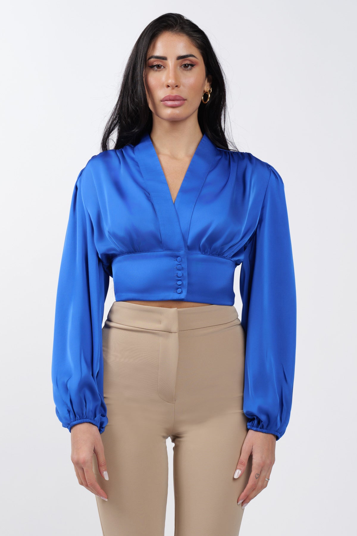 Camicia Crop Royal