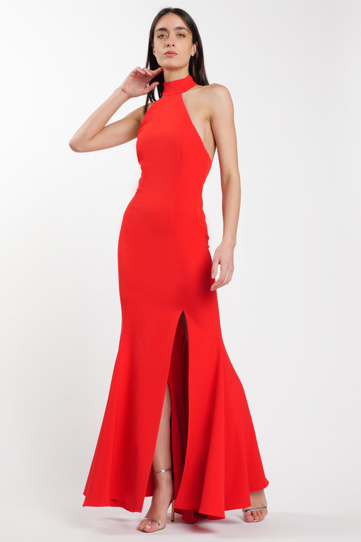 Siren Halter Dress Rosso