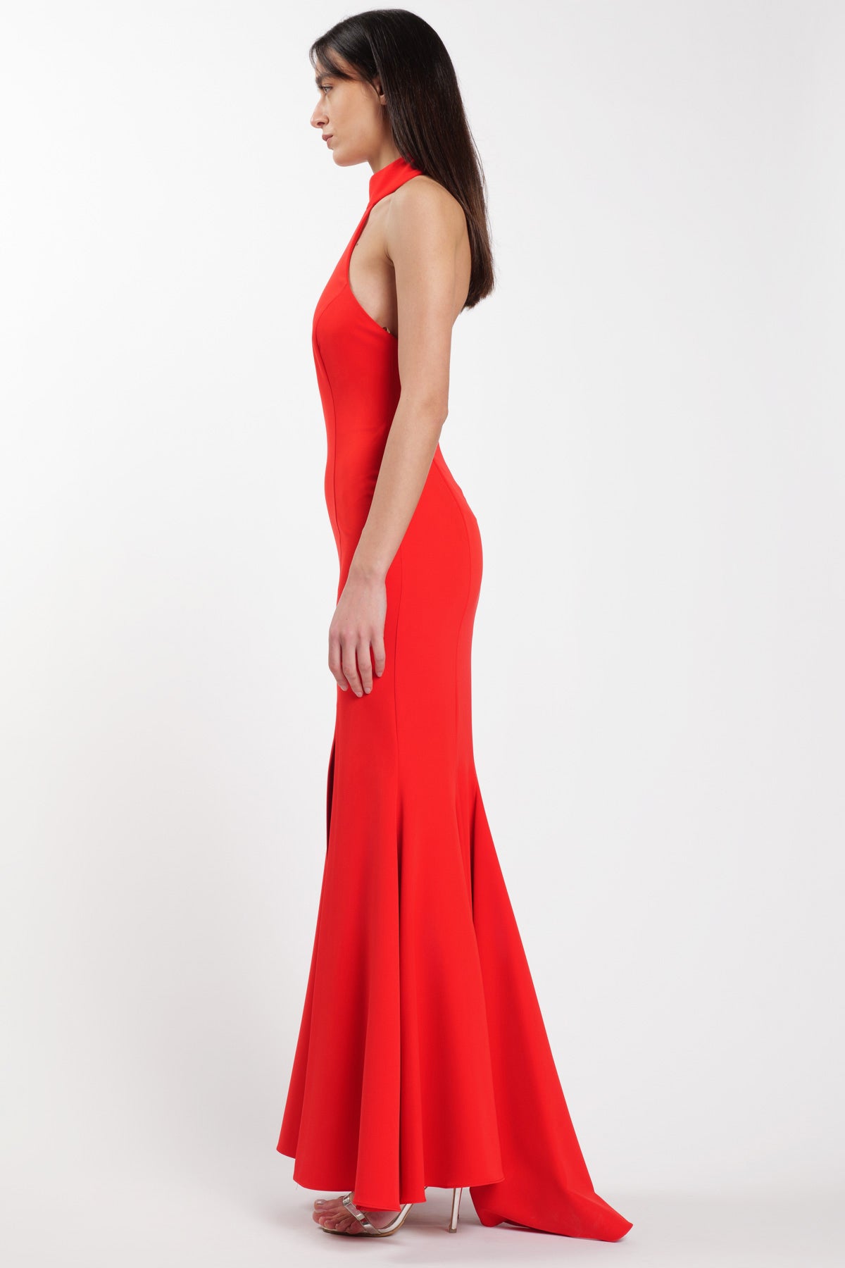 Siren Halter Dress Rosso