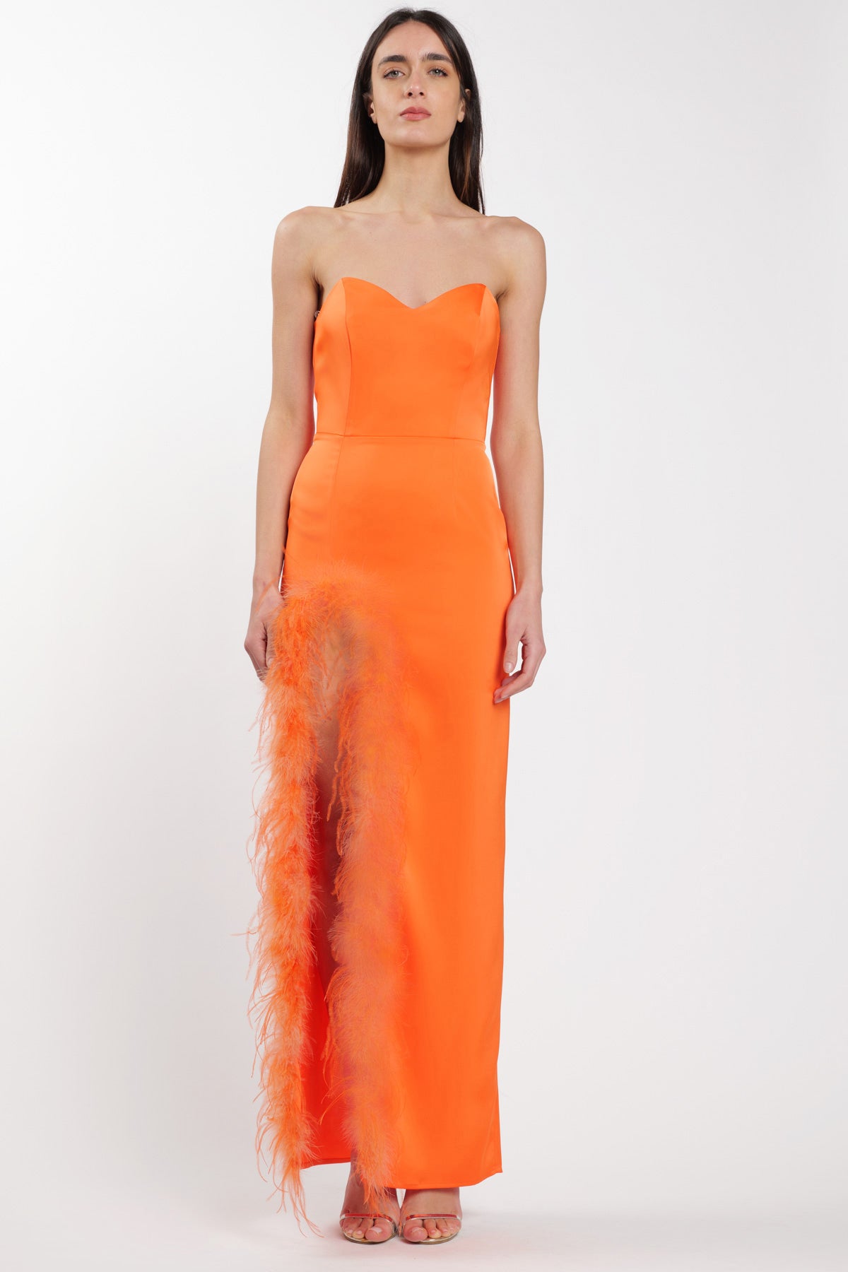 Plume Dress Arancio