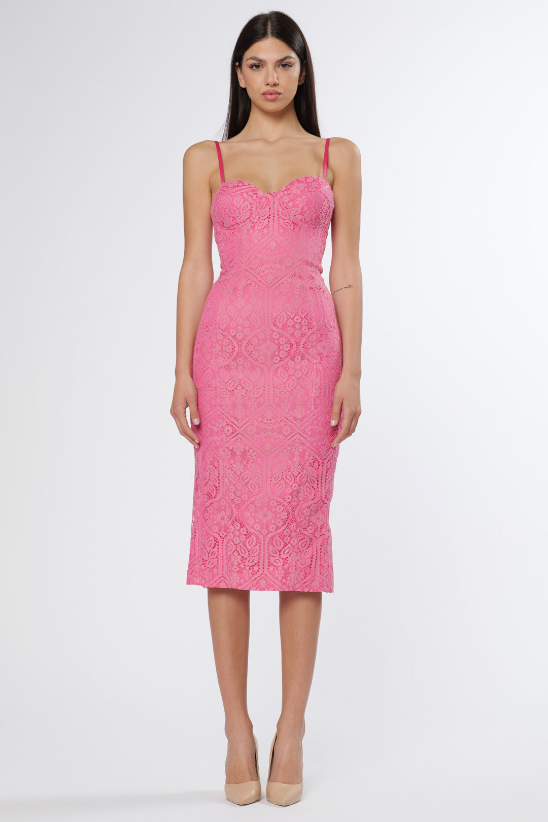 Lace Boustier Dress Rosa