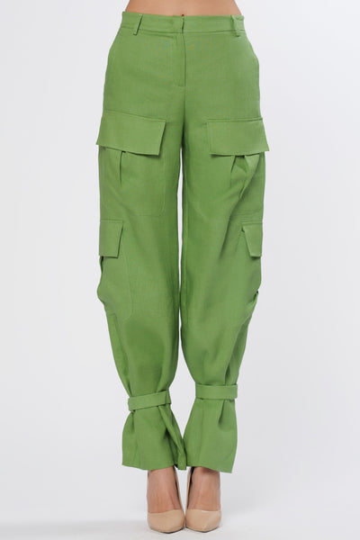 Cargo Pants Linen Oliva