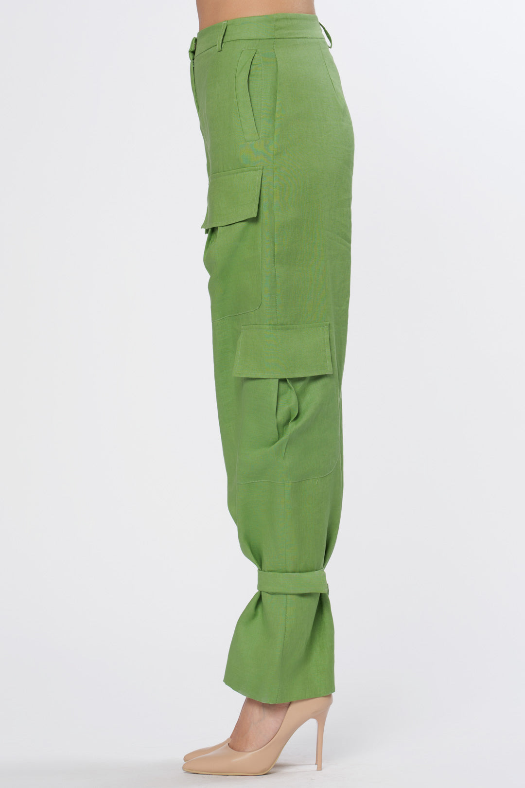 Cargo Pants Linen Oliva