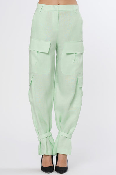 Cargo Pants Linen Menta