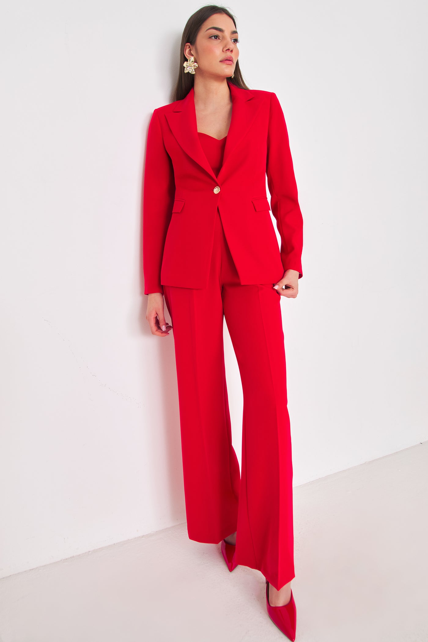 Palazzo Pants Basic Rosso