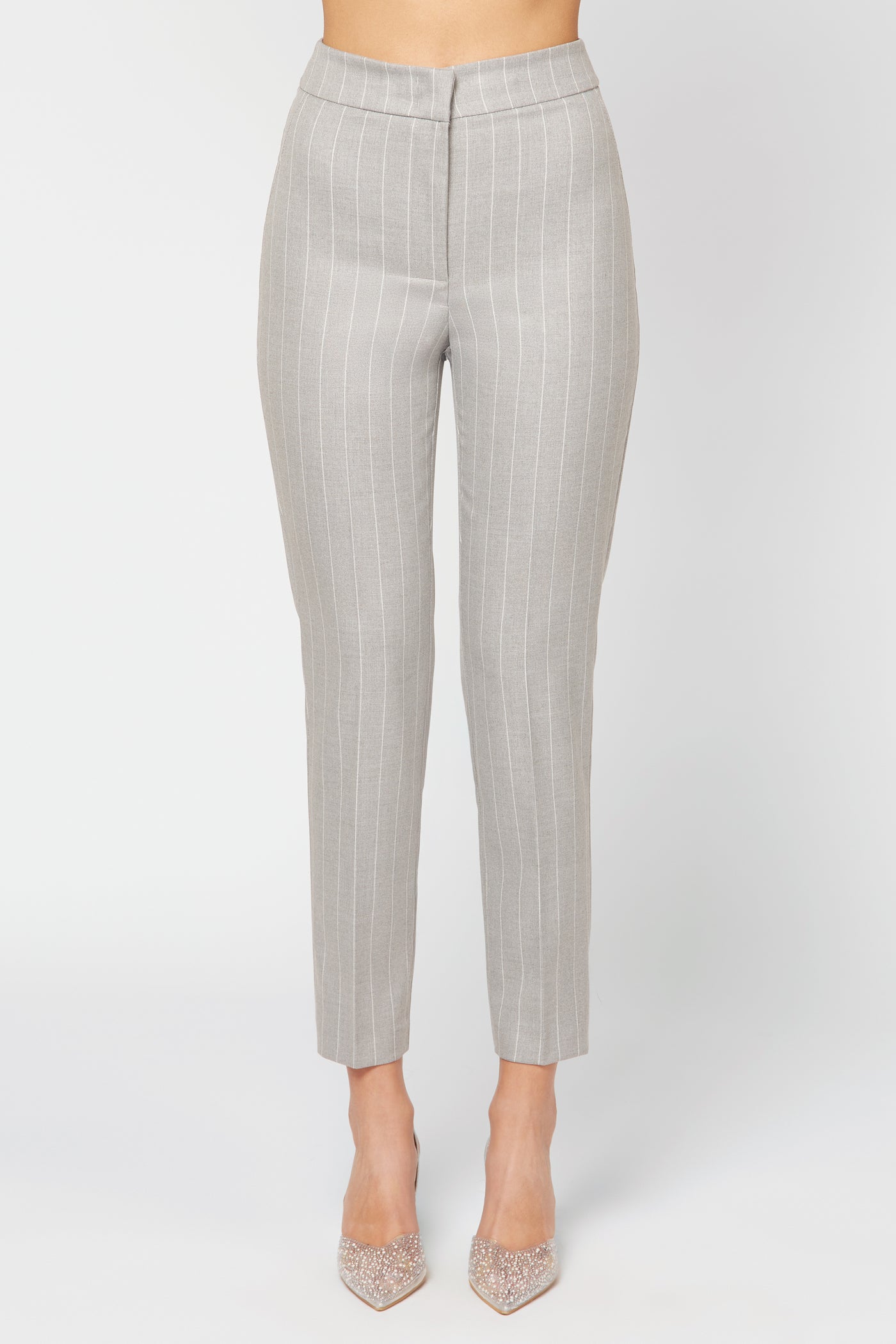 Micro Stripe Pants Light Grey