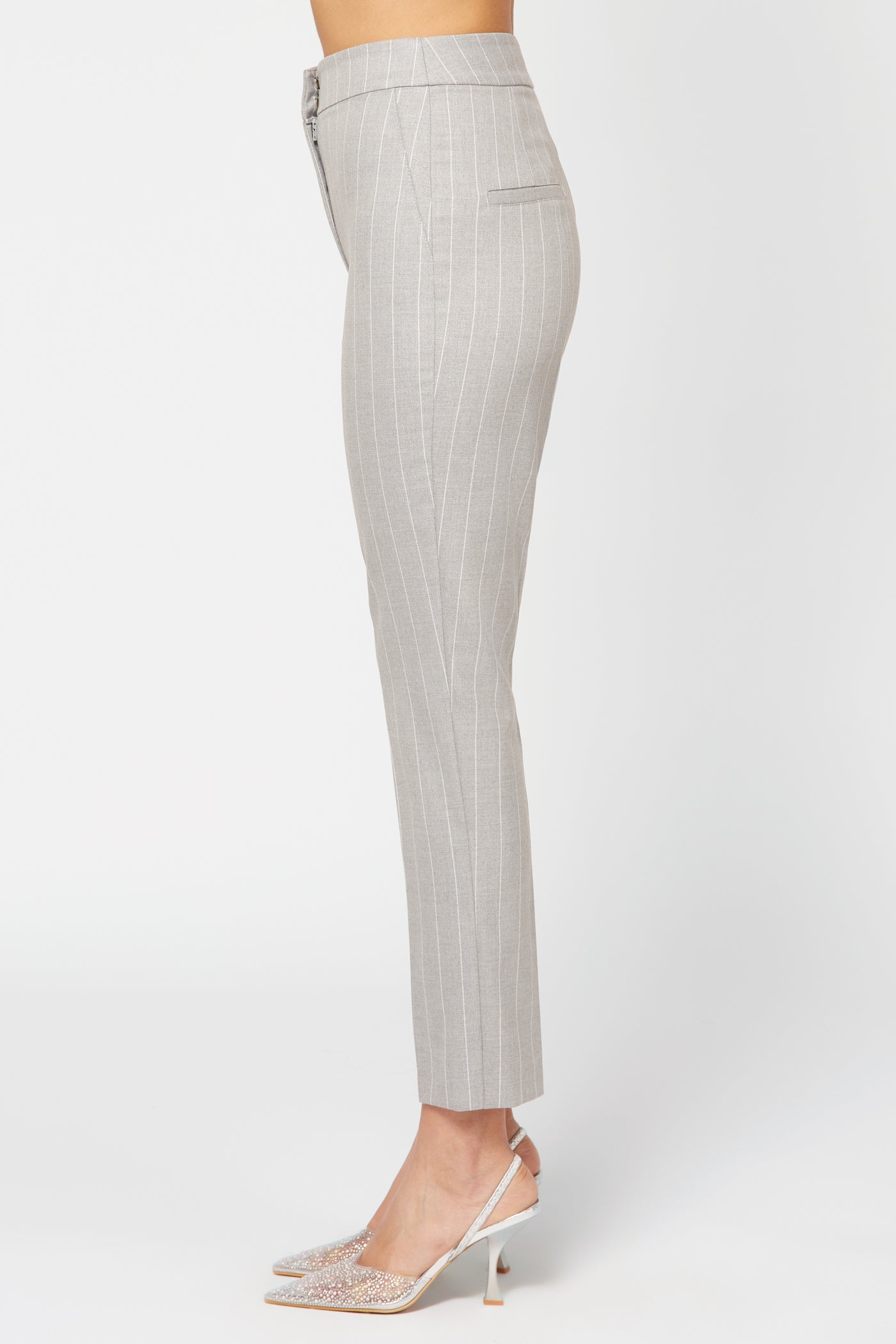 Micro Stripe Pants Light Grey