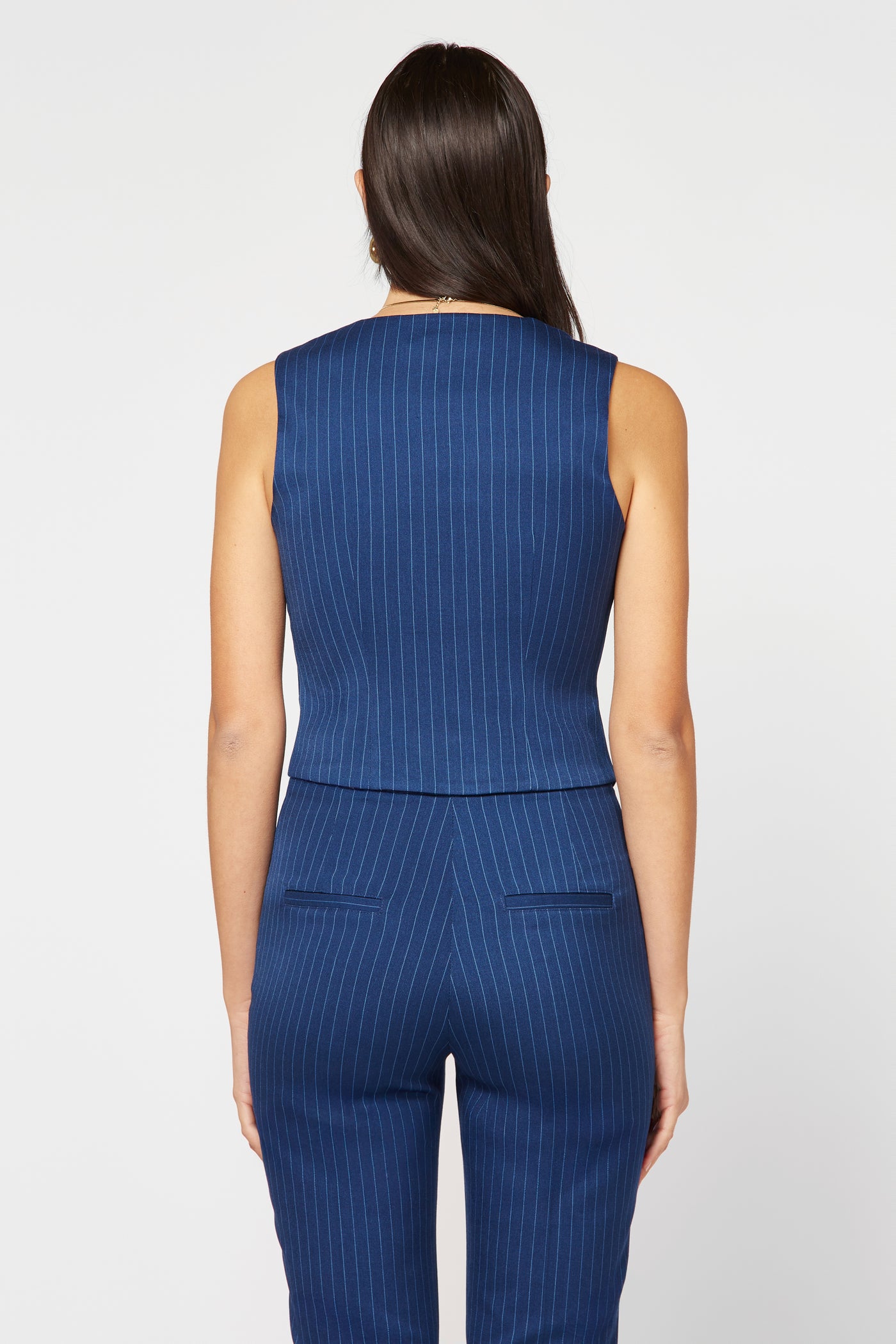 Micro Stripe Blu Denim