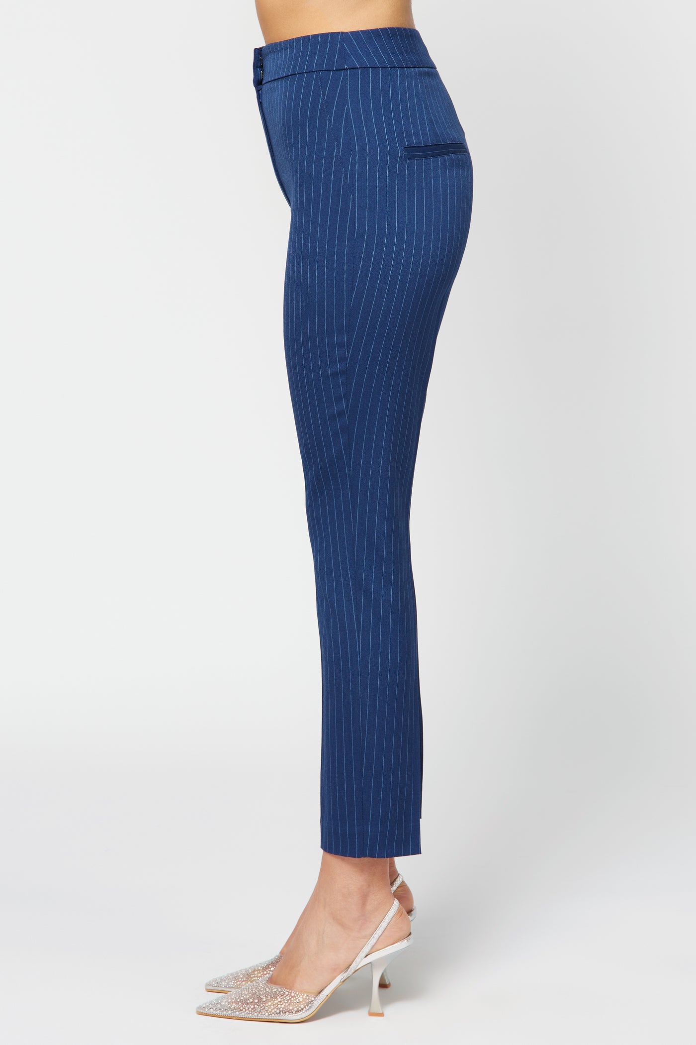 Micro Stripe Pants Blu Denim